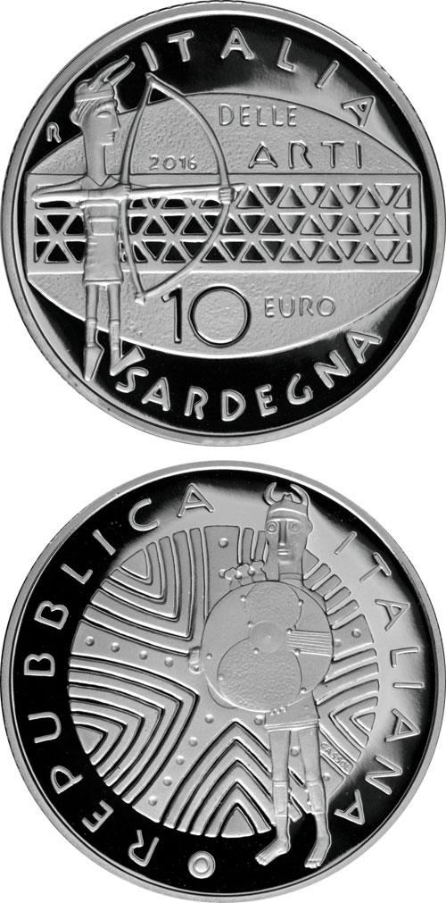 Image of 10 euro coin - Sardinia | Italy 2016