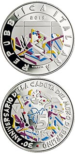 5 euro coin 30th Anniversary of the fall of the Berlin Wall | Italy 2019