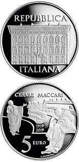 5 euro coin Centenary of the disappearance of Cesari Maccari | Italy 2019