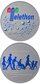 5 euro coin 30th Anniversary of the Telethon Foundation | Italy 2020