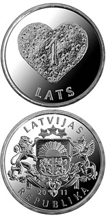 1 lats coin Gingerbread heart | Latvia 2011