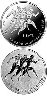 1 lats coin 100 years in Olympic Games | Latvia 2012