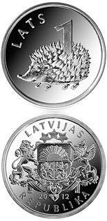 1 lats coin Hedgehog | Latvia 2012