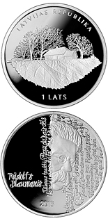 1 lats coin 150th Anniversary of the Birth of Rūdolfs Blaumanis | Latvia 2013