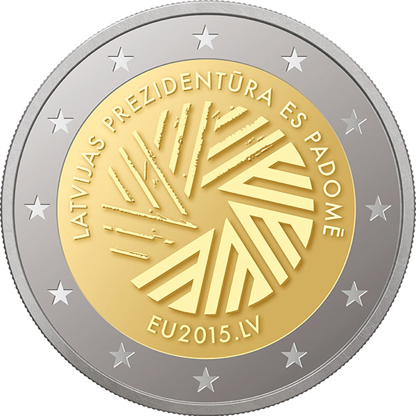 Image of 2 euro coin - Presidency of the Council of the European Union | Latvia 2015