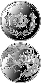 5 euro coin 150 Years of Firefighting in Latvia | Latvia 2015