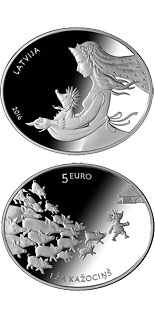 5 euro coin Fairy Tale Coin II. Hedgehog's Coat | Latvia 2016