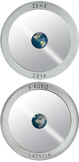 5 euro coin The Earth | Latvia 2016