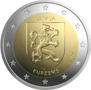 Image of 2 euro coin - Kurzeme | Latvia 2017