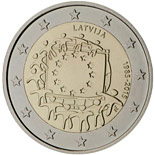 2 euro coin The 30th anniversary of the EU flag | Latvia 2015