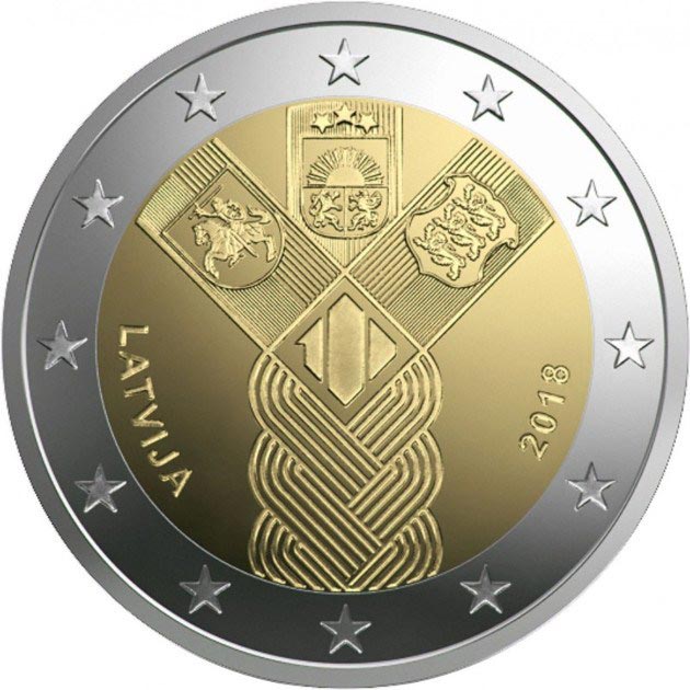 2 euro coin 100th Anniversary of the Baltic States | Latvia 2018
