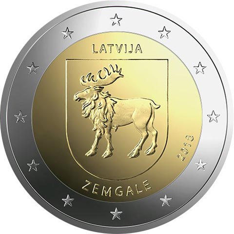 Image of 2 euro coin - Zemgale | Latvia 2018