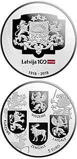 5 euro coin Coats of Arms | Latvia 2018