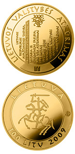 100 litas coin The millennium anniversary of the mention of the name of Lithuania  | Lithuania 2009