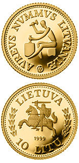 10 litas coin History of Gold  | Lithuania 1999