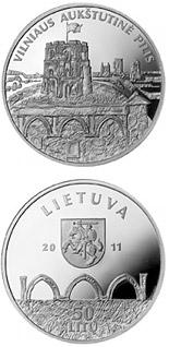50 litas coin Vilnius Upper Castle  | Lithuania 2011