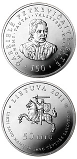 50 litas coin 150th birth Anniversary of Gabriele Petkevicaite-Bite  | Lithuania 2011