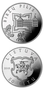 50 litas coin Birzai Castle  | Lithuania 2010