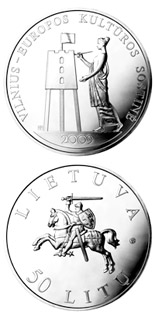 50 litas coin Vilnius Capital of Culture  | Lithuania 2009