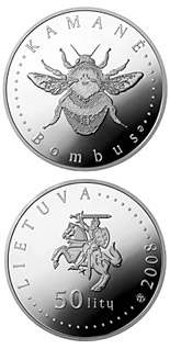 50 litas coin Humble-bee  | Lithuania 2008