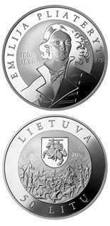50 litas coin 200th Birth Anniversary of its heroine Emilija Pliateryte  | Lithuania 2006