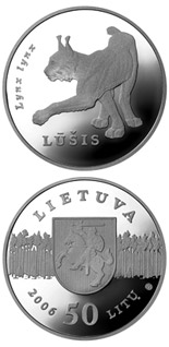 50 litas coin Lynx  | Lithuania 2006