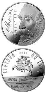 50 litas coin 150th birth Anniversary of Jonas Basanavičius (1851-1927)  | Lithuania 2001