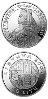 100 litas coin Vytautas, the Grand Duke of Lithuania | Lithuania 2000