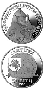 50 litas coin Gediminas, the Grand Duke of Lithuania | Lithuania 1996