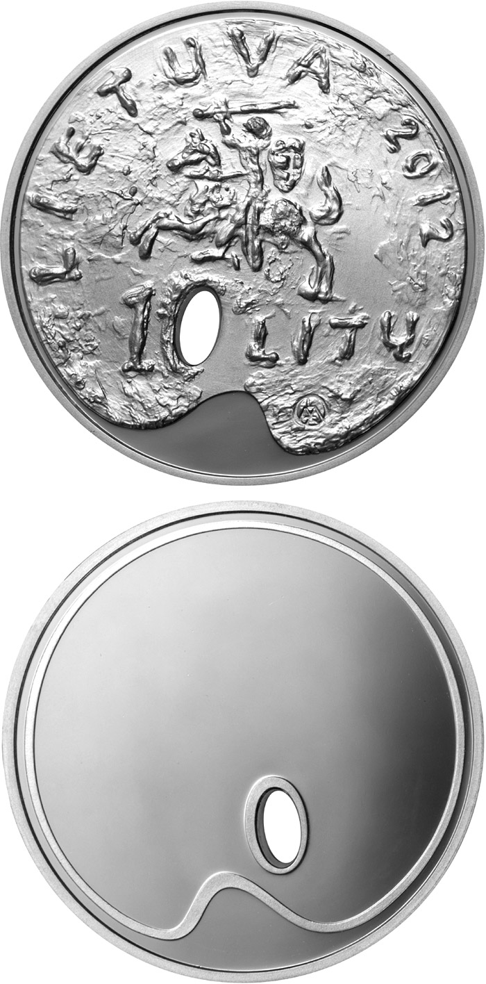 Image of 10 litas coin - Fine art  | Lithuania 2012.  The Silver coin is of Proof quality.