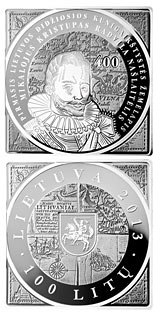 100 litas coin 400th Anniversary of the Issuance of the first map of the Grand Duchy of Lithuania  | Lithuania 2013