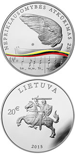20 euro coin 25th anniversary of the restoration of Lithuania’s independence  | Lithuania 2015