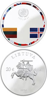20 euro coin 25th anniversary of the consolidation of Independence | Lithuania 2016