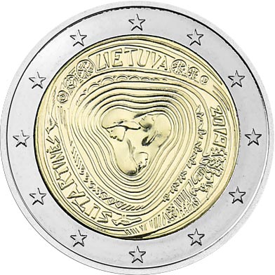 Image of 2 euro coin - Sutartinės, Lithuanian multipart songs | Lithuania 2019