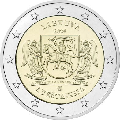 Image of 2 euro coin - Aukštaitija | Lithuania 2020