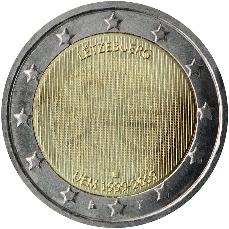 Image of 2 euro coin - 10th Anniversary of the Introduction of the Euro | Luxembourg 2009