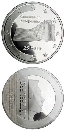 Image of 25 euro coin - European Commission  | Luxembourg 2006.  The Silver coin is of Proof quality.