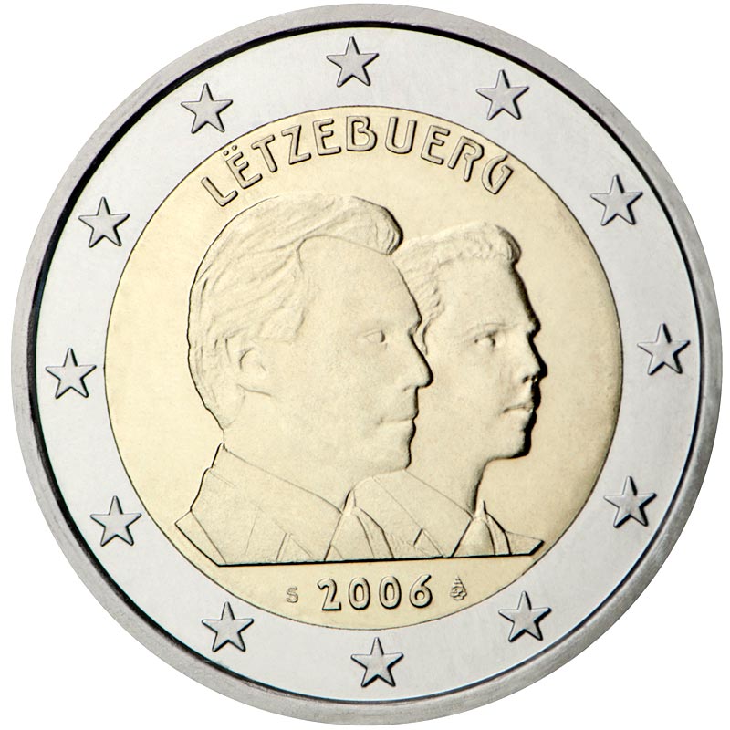 Image of 2 euro coin - 25th Birthday of Hereditary Grand Duke Guillaume | Luxembourg 2006
