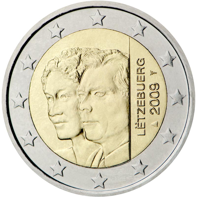Image of 2 euro coin - 90th Anniversary of Grand Duchess Charlotte's Accession to the Throne | Luxembourg 2009