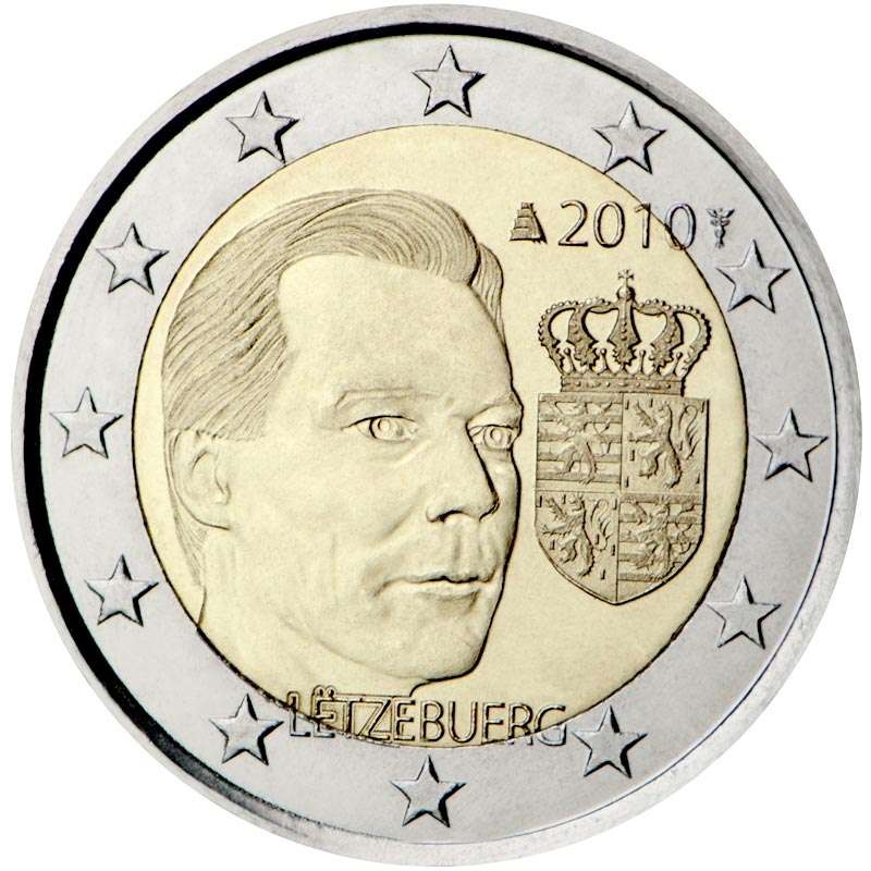 Image of 2 euro coin - Coat of arms of the Grand Duke  | Luxembourg 2010