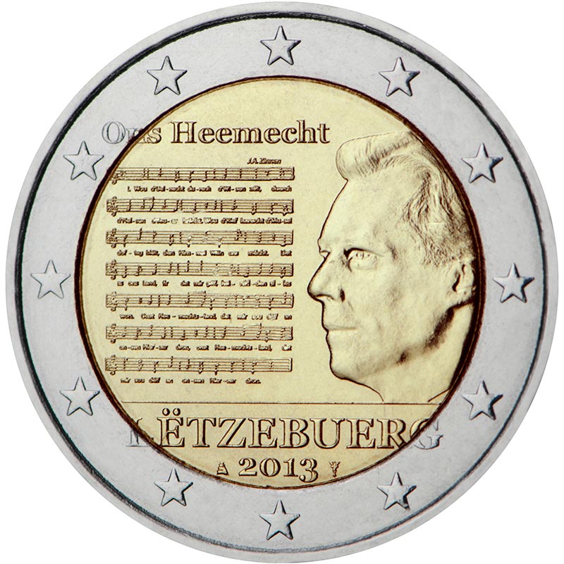 Image of 2 euro coin - The National Anthem | Luxembourg 2013