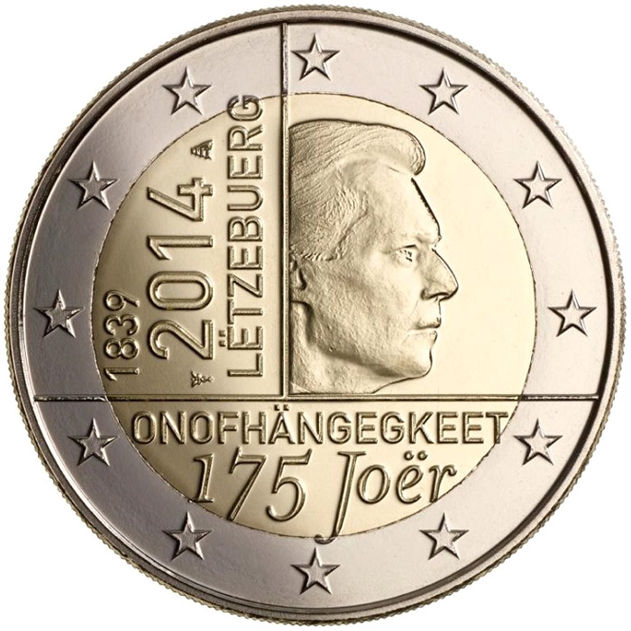 Image of 2 euro coin - 175 Years of Independence of Luxembourg | Luxembourg 2014