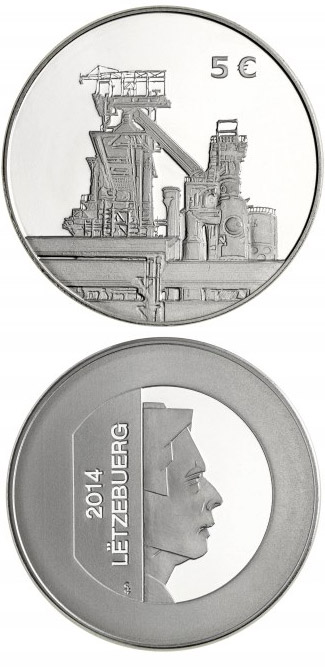 Image of 5 euro coin - Stainless Steel Coin | Luxembourg 2014