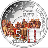 5 euro coin Congress of Vienna | Luxembourg 2015