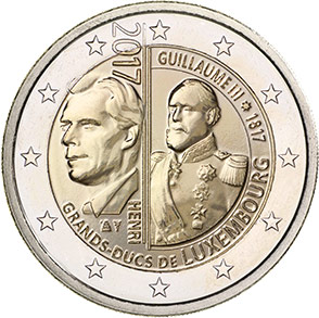 Image of 2 euro coin - 200th Birthday of the Grand Duke William III  | Luxembourg 2017