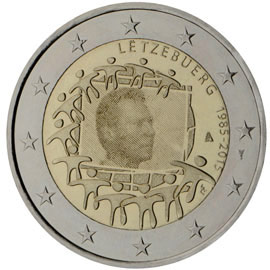 Image of 2 euro coin - The 30th anniversary of the EU flag | Luxembourg 2015