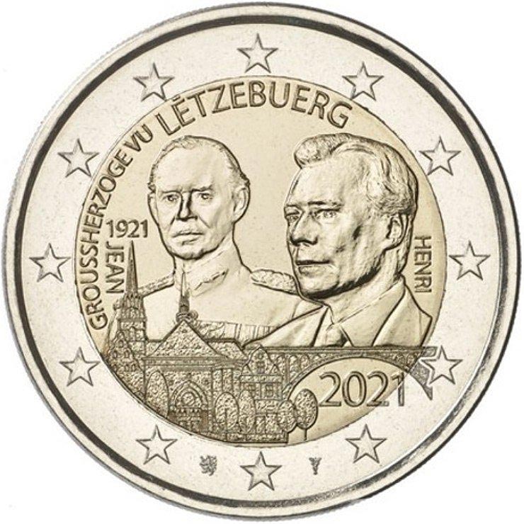 Image of 2 euro coin - 100 years birth of Grand Duke John | Luxembourg 2021