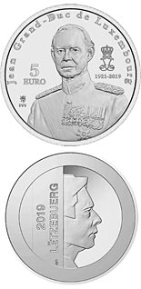 5 euro coin In Memory to the Grand Duke Jean
of Luxembourg (1921- 2019) | Luxembourg 2019