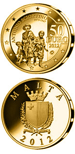 50 euro coin Antonio Sciortino - Les Gavroches | Malta 2012
