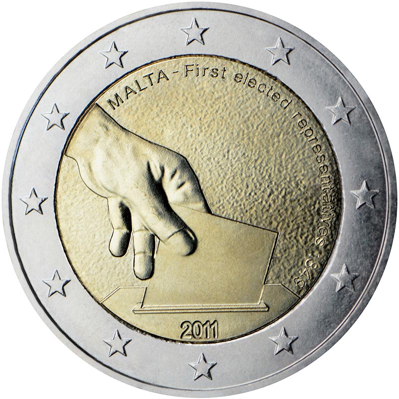 Image of 2 euro coin - Constitutional history – first election of representatives in 1849  | Malta 2011